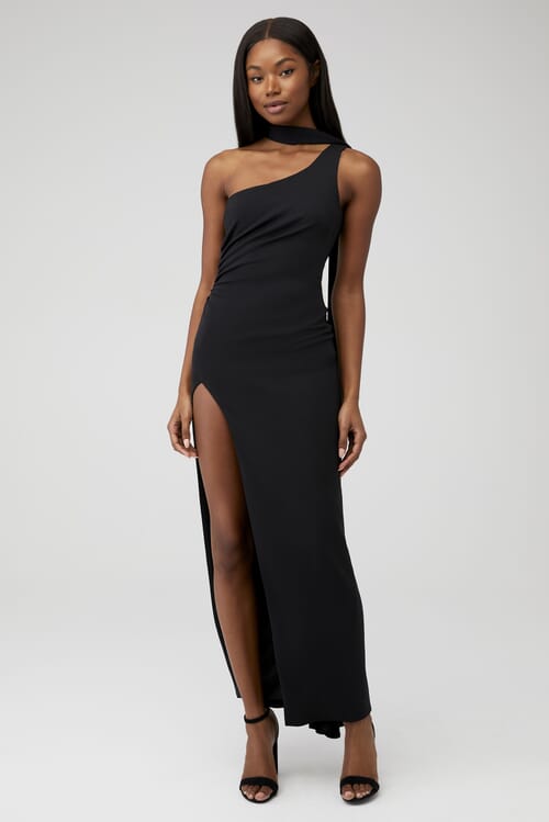 Katie may store one shoulder gown