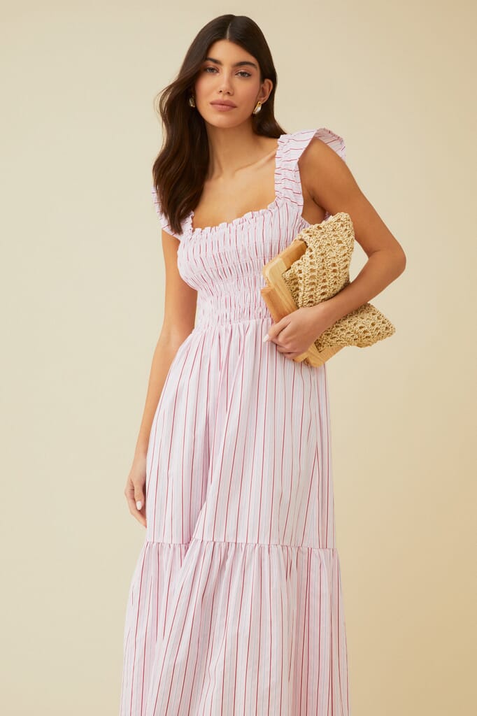 FAITHFULL THE BRAND | Esenia Knit Dress in Ombre Stripe Juniper| FashionPass FAITHFULL THE BRAND | Esenia Knit Dress in Ombre Stripe Juniper| FashionPass