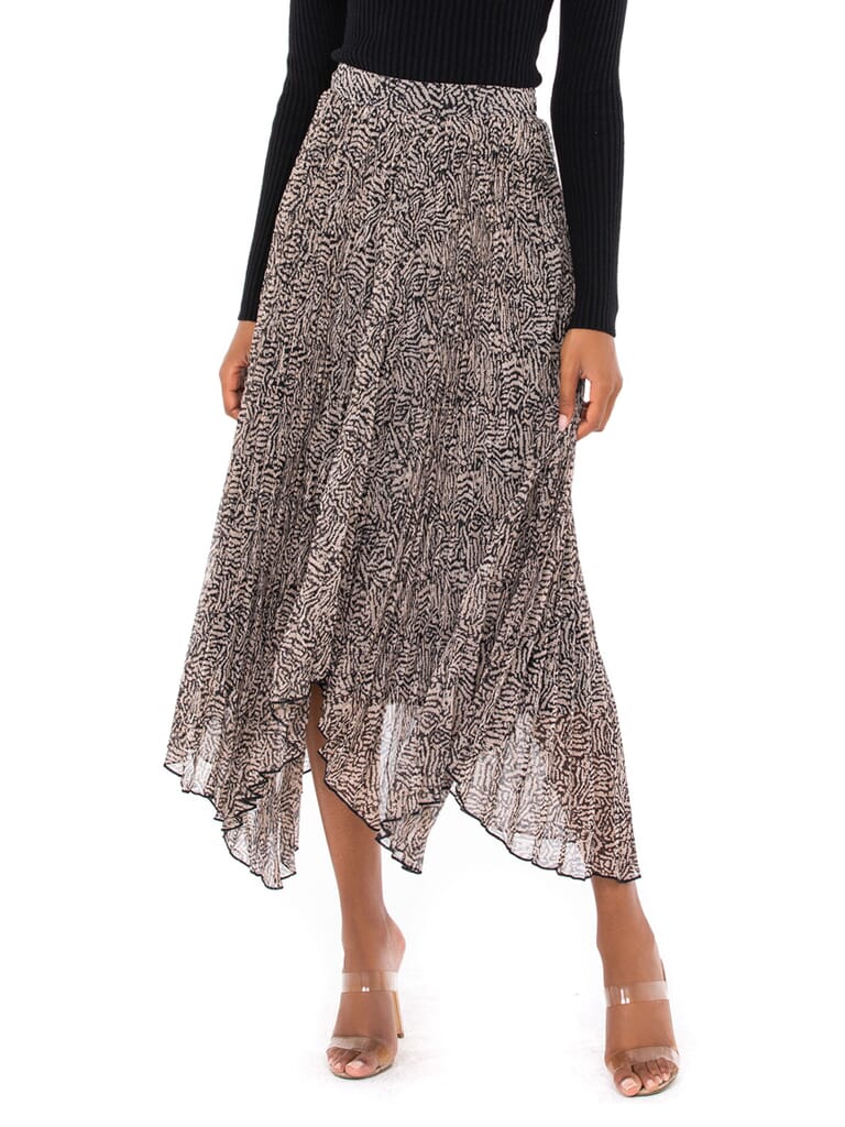 Astr Animal Instinct Skirt In Black Taupe Animal Fashionpass