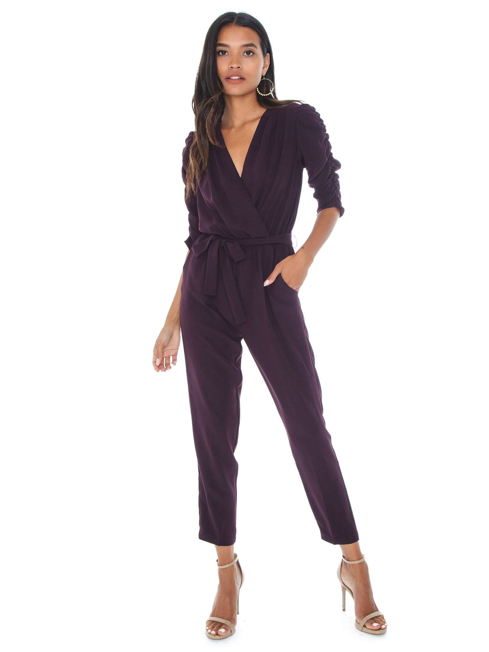 Amanda Uprichard | Annika Jumpsuit in Black Cherry| FashionPass