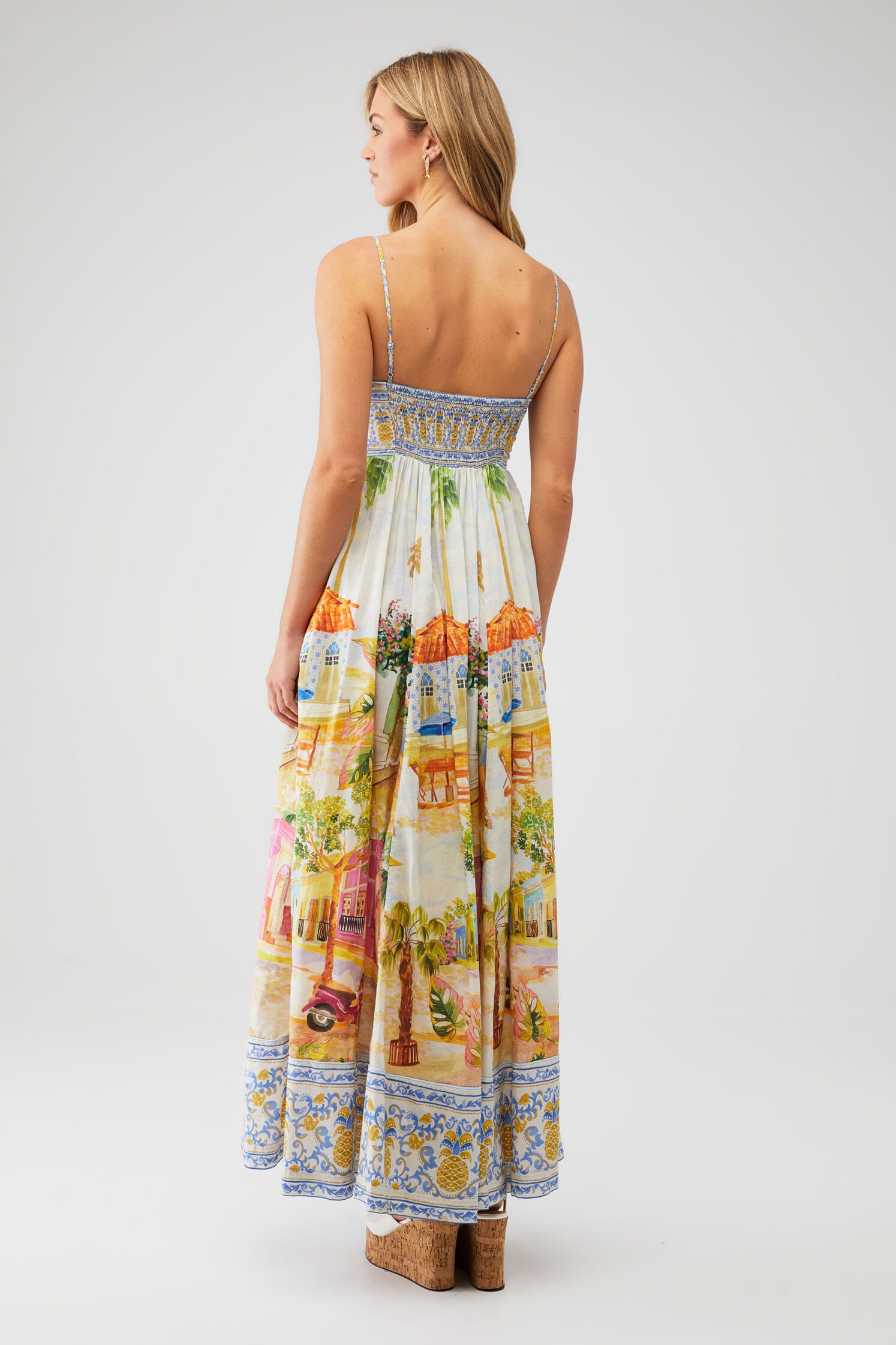 flower pattern maxi dress Peach Patchwork Floral Maxi Dress