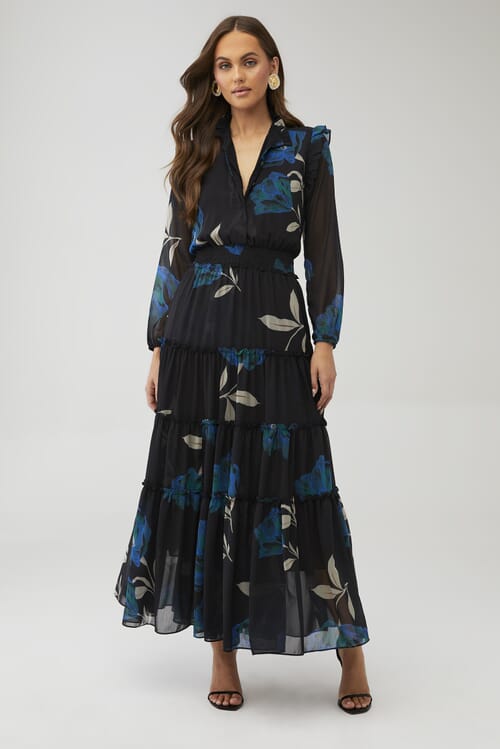 chinese dress ladies Gillian Dress | Misa Los Angeles | XL in Black main image 1