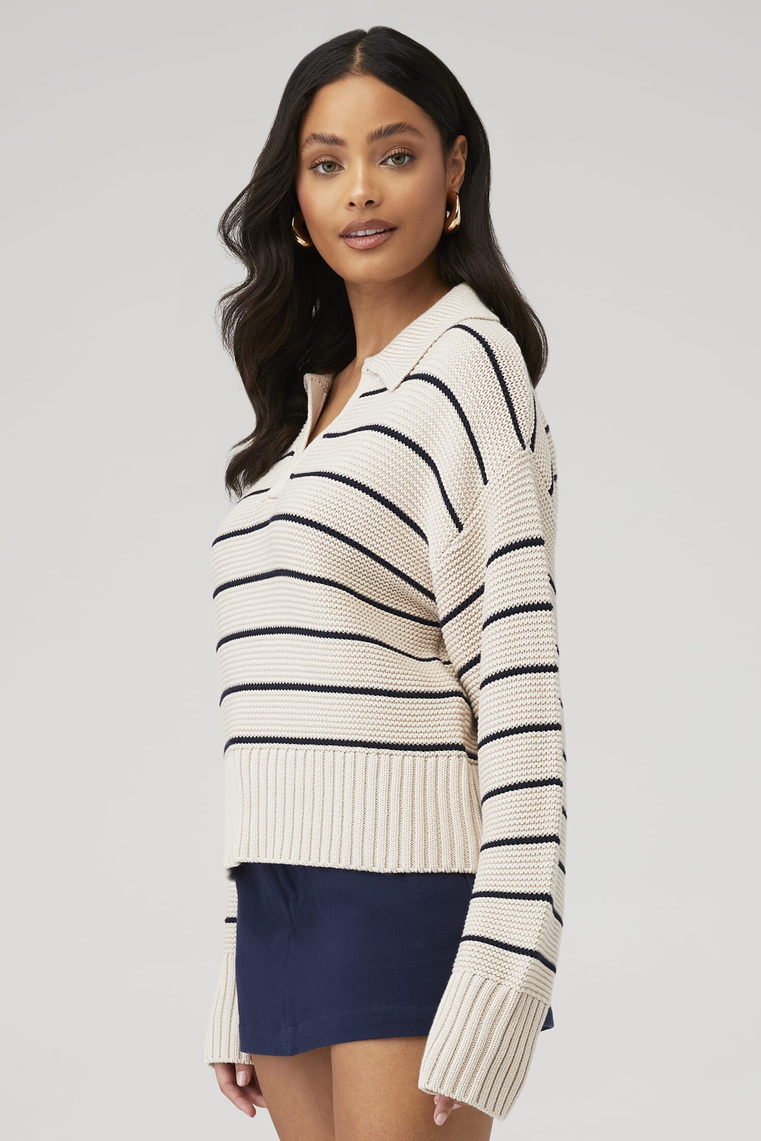 PISTOLA Arlo Sweater in Dove Navy Stripe| FashionPass