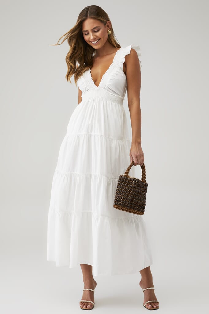 love shack fancy white dress LoveShackFancy Women's Minka Dress - White - Size 4