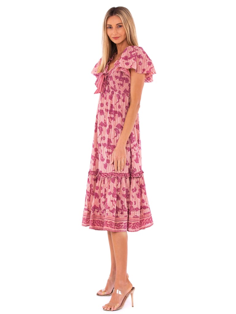 Cleobella | Ashlyn Midi Dress in Batik Print | FashionPass