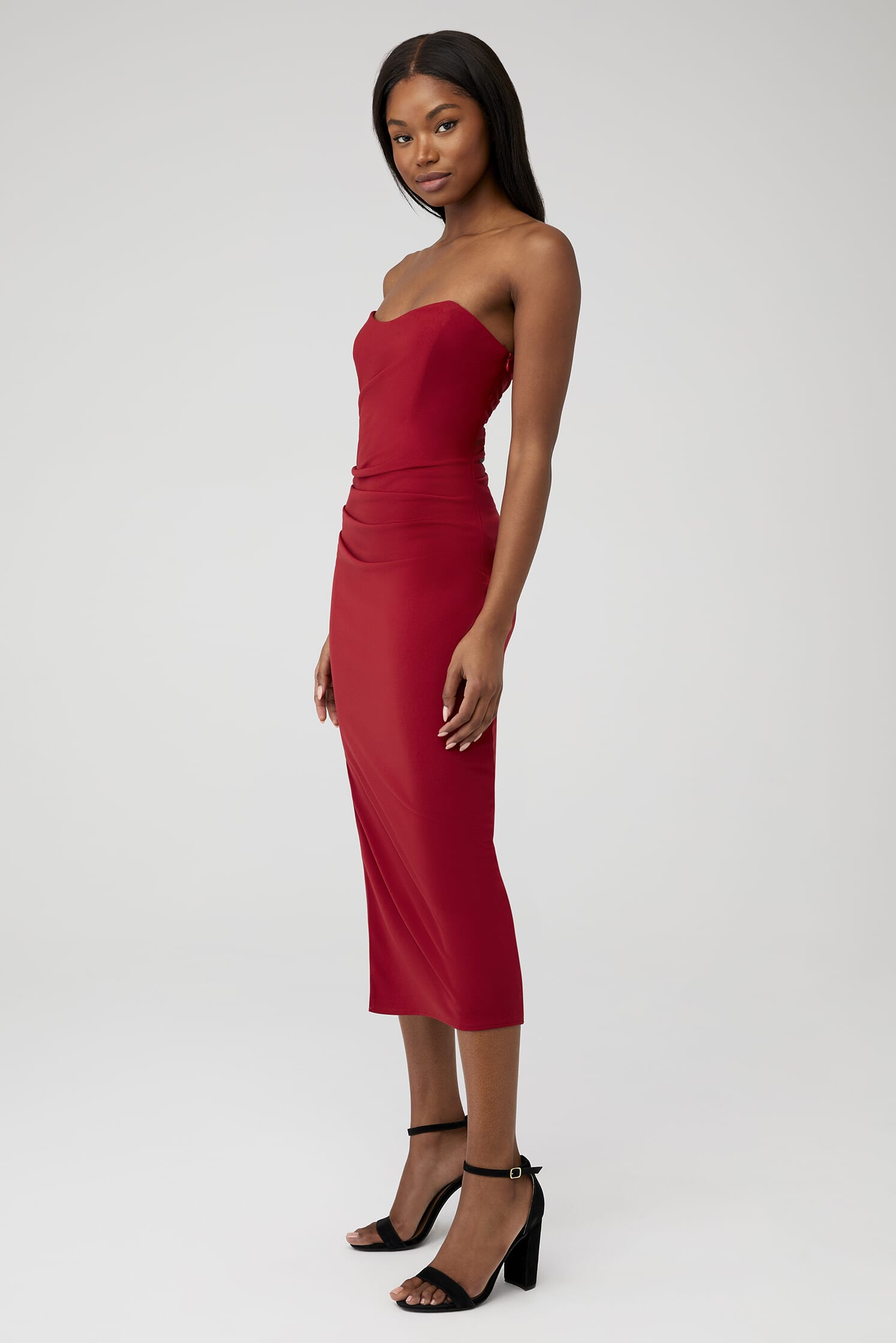katie may red dress STIMULUS GOWN XS