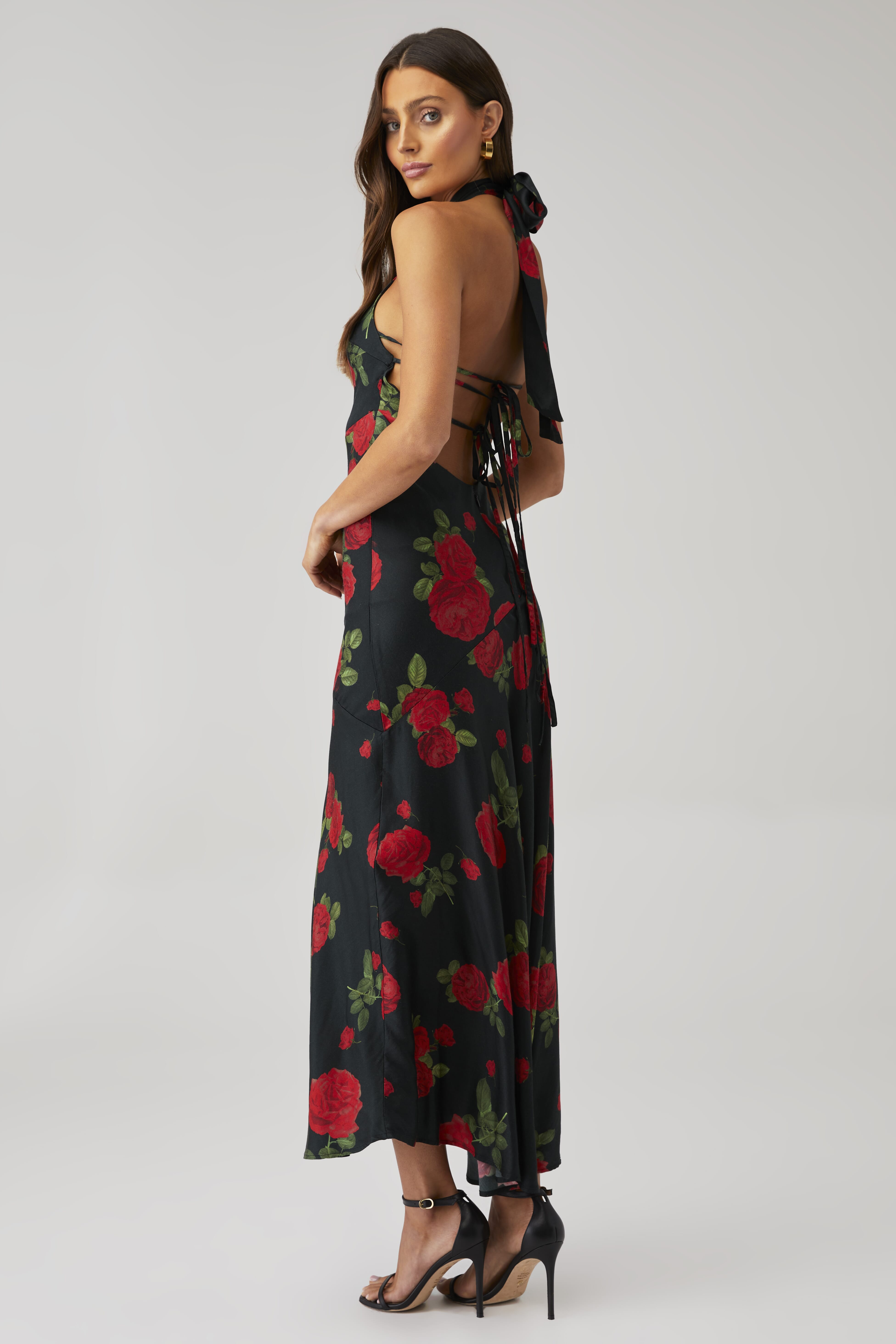 chinese dress ladies Z Supply Astoria Halter Maxi Dress in Black main image 1