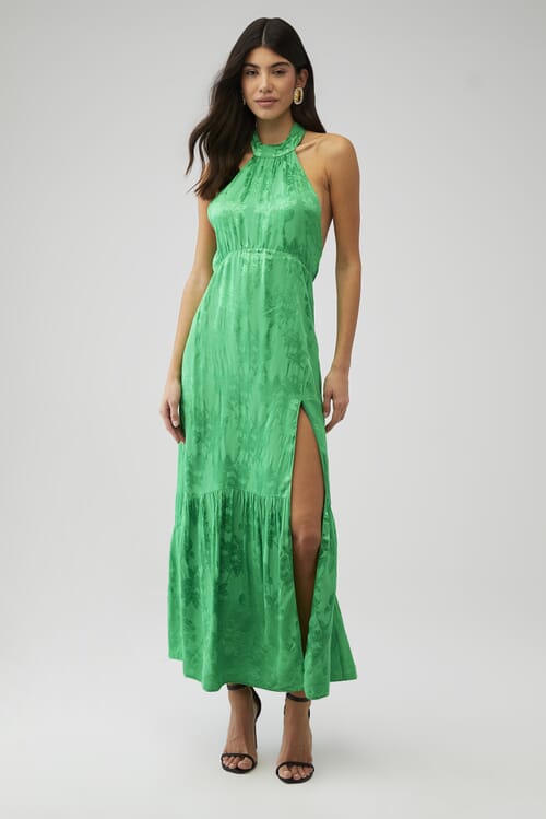 For Love & Lemons | Casey Maxi Dress in Green| FashionPass For Love & Lemons | Casey Maxi Dress in Green| FashionPass