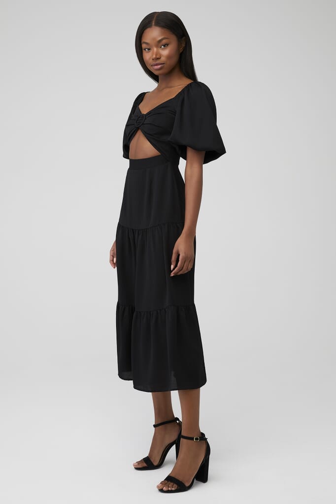 MINKPINK | Audrey Midi Dress in Black | FashionPass