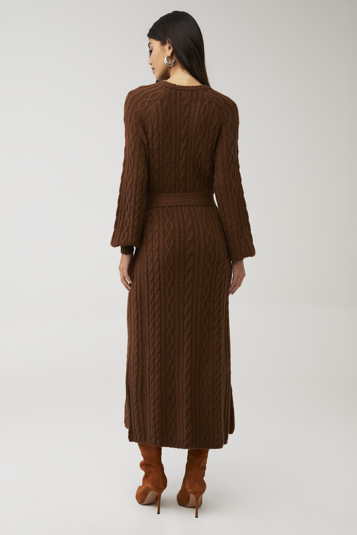 Show Me Your Mumu | Barb Sweater Dress in Chocolate Cable Knit| FashionPass
