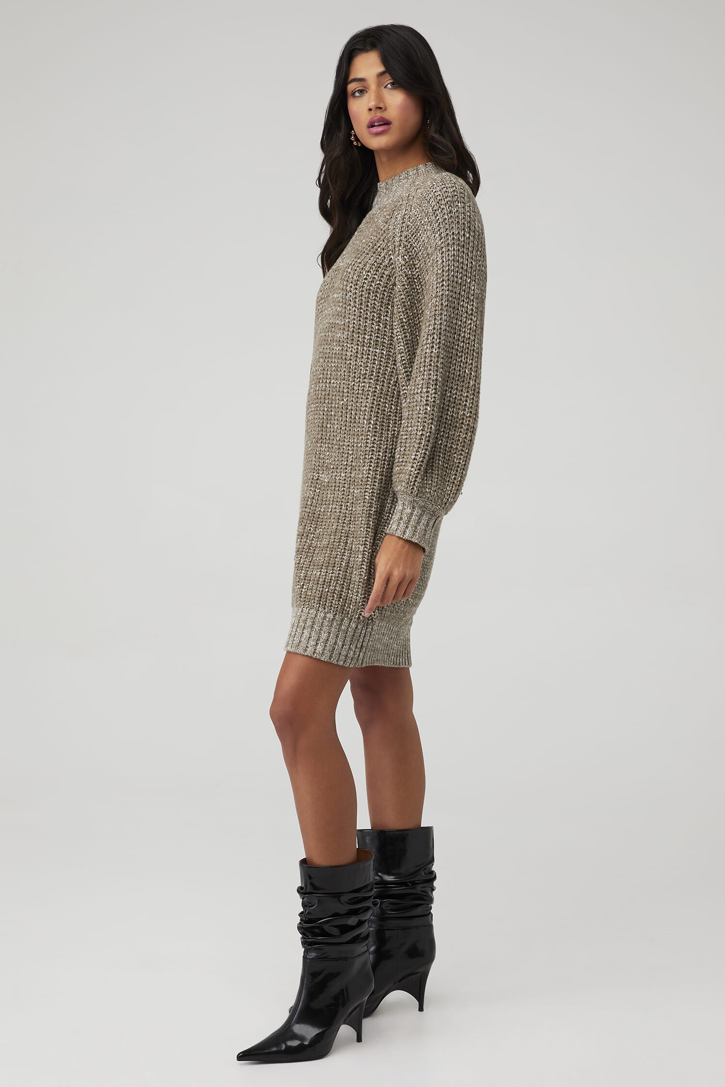 MINKPINK | Baxter Knit Dress in Khaki Marle| FashionPass