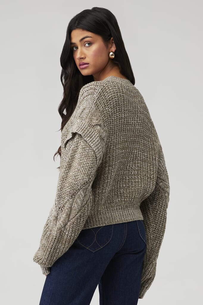 MINKPINK | Baxter Knit Jumper in Khaki Marle| FashionPass