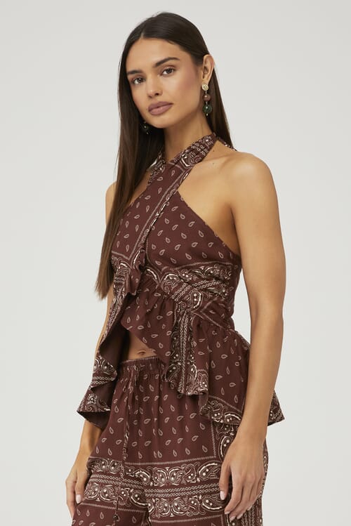 Être Aimé | Benedita Top in Mocha Bandana| FashionPass