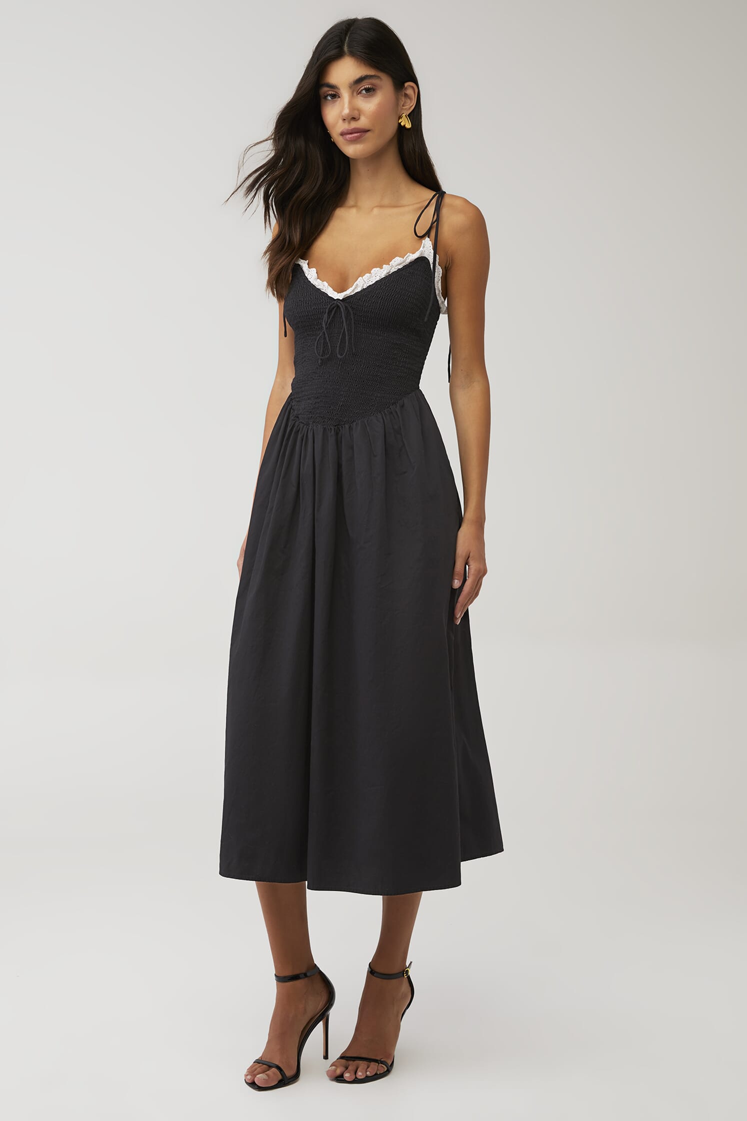 For Love & Lemons | Bethany Midi Dress in Black| FashionPass For Love & Lemons | Bethany Midi Dress in Black| FashionPass