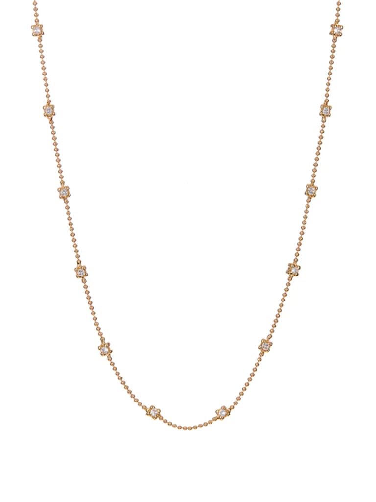 Luv Aj Bezel Charm Beaded Necklace in Gold FashionPass