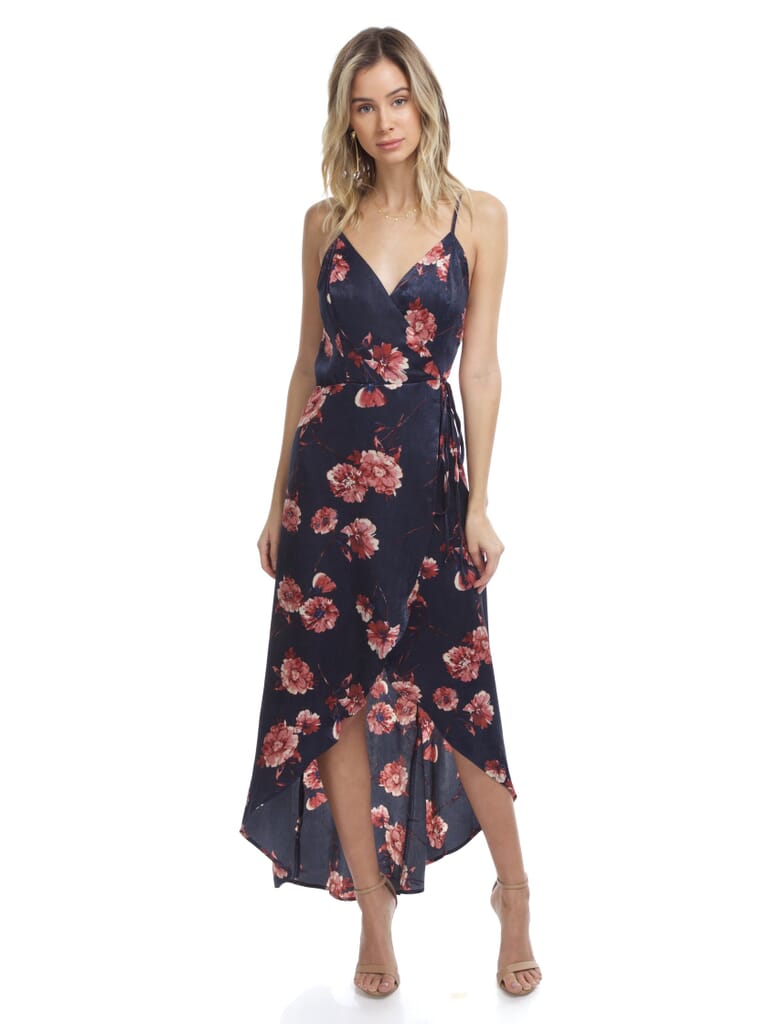 Blossom Wrap Dress in Navy Floral FashionPass
