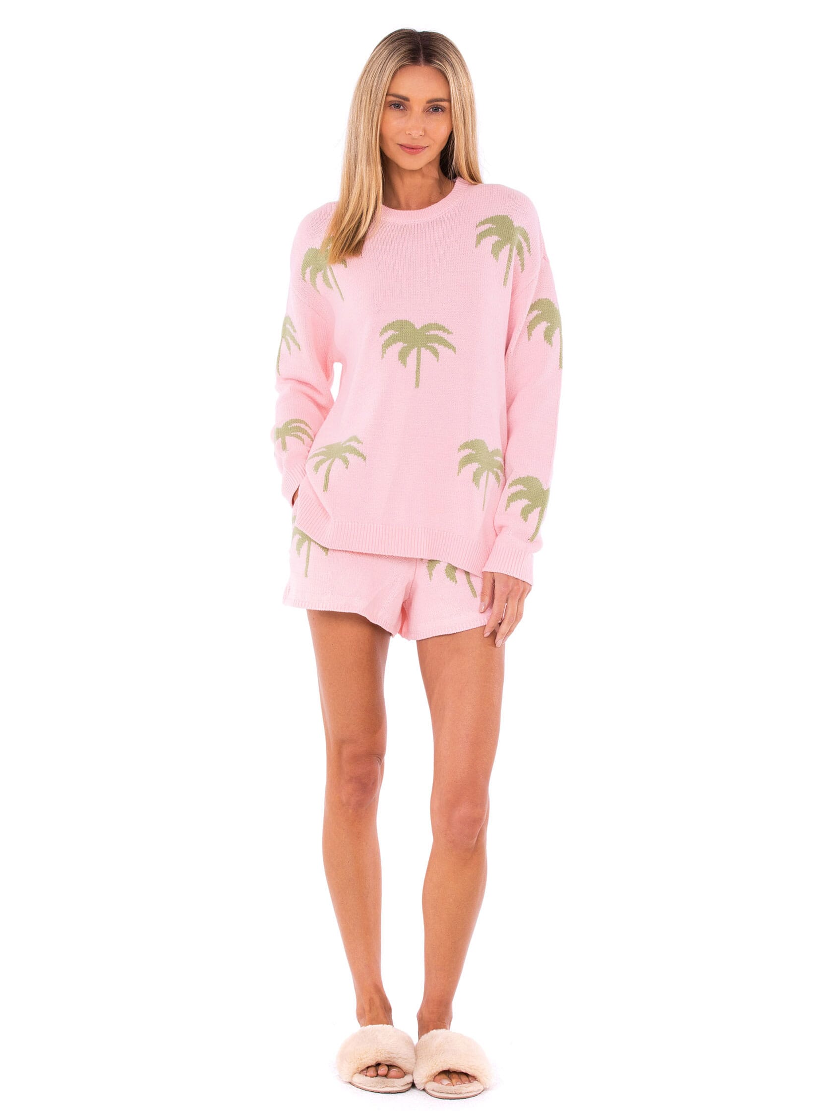 Show Me Your Mumu | Boardwalk Shorts in Pink Palm Tree Knit| FashionPass