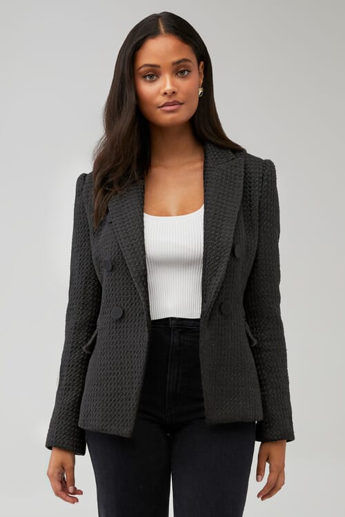 Black 2024 boucle blazer