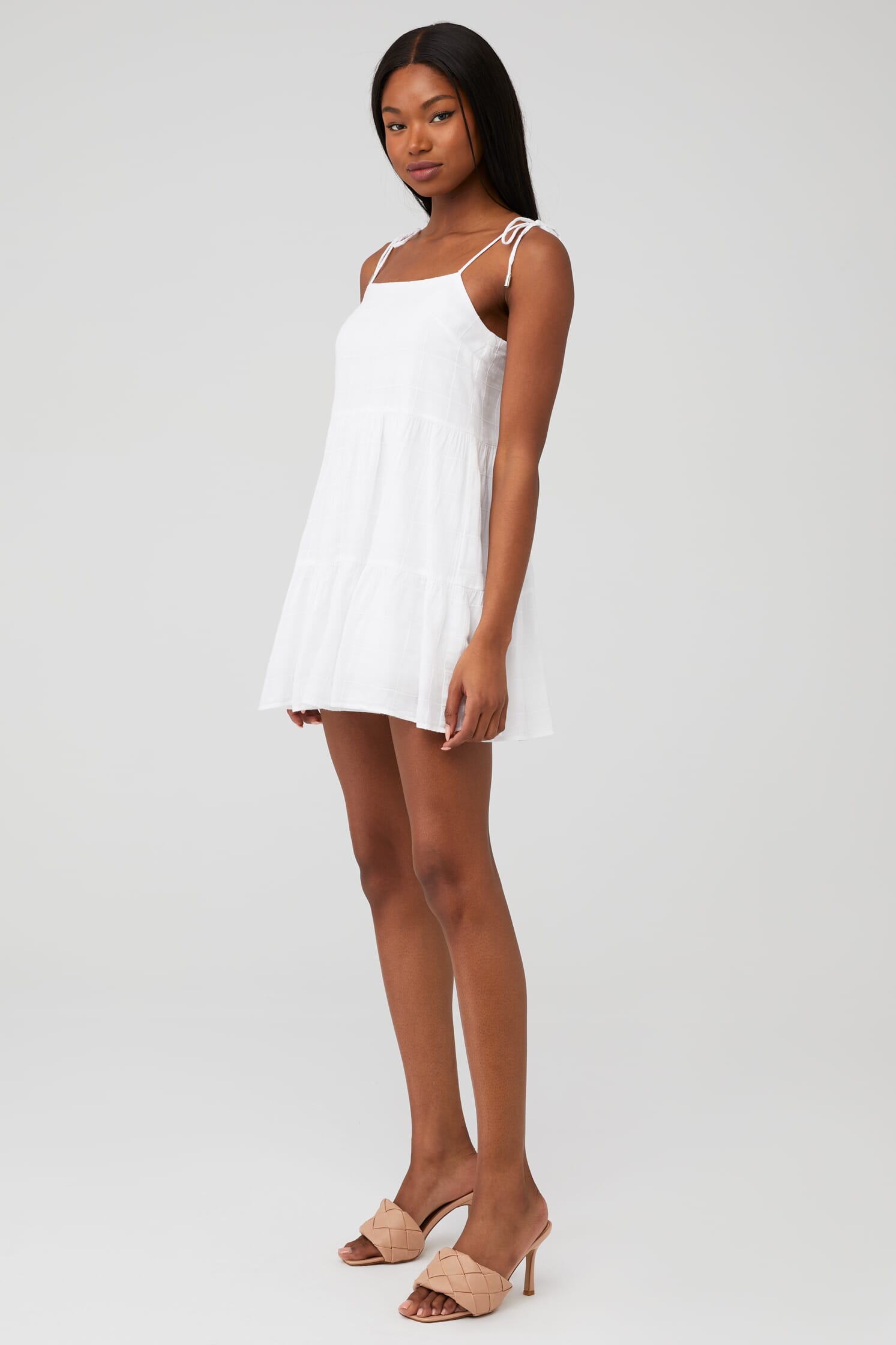 petite knit mini dress Ribbed Knit Flare Mini Dress in Warm Sand