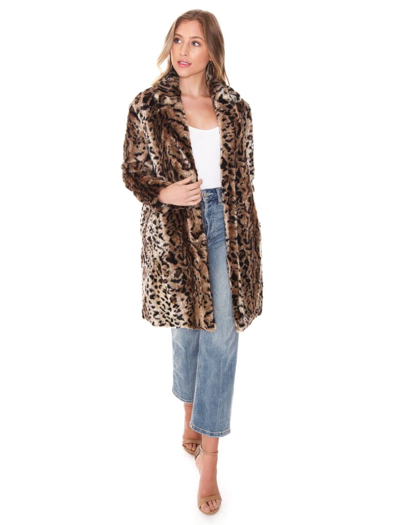 BB Dakota | Bradshaw Leopard Fur Coat in Leopard| FashionPass