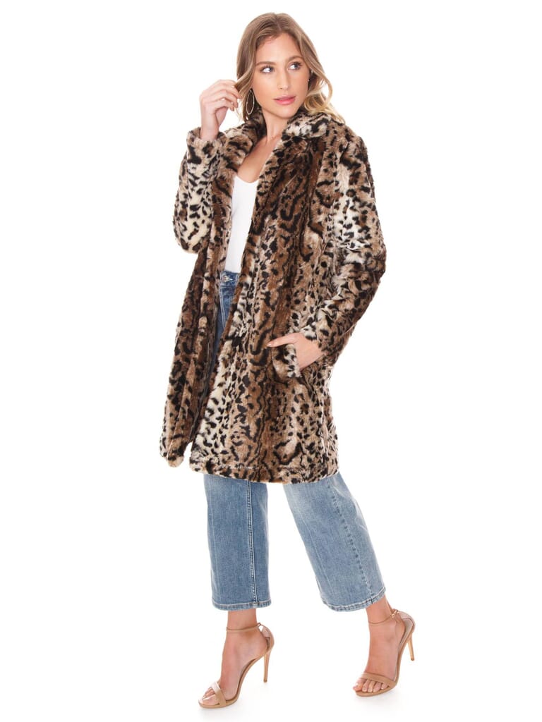 BB Dakota | Bradshaw Leopard Fur Coat in Leopard | FashionPass