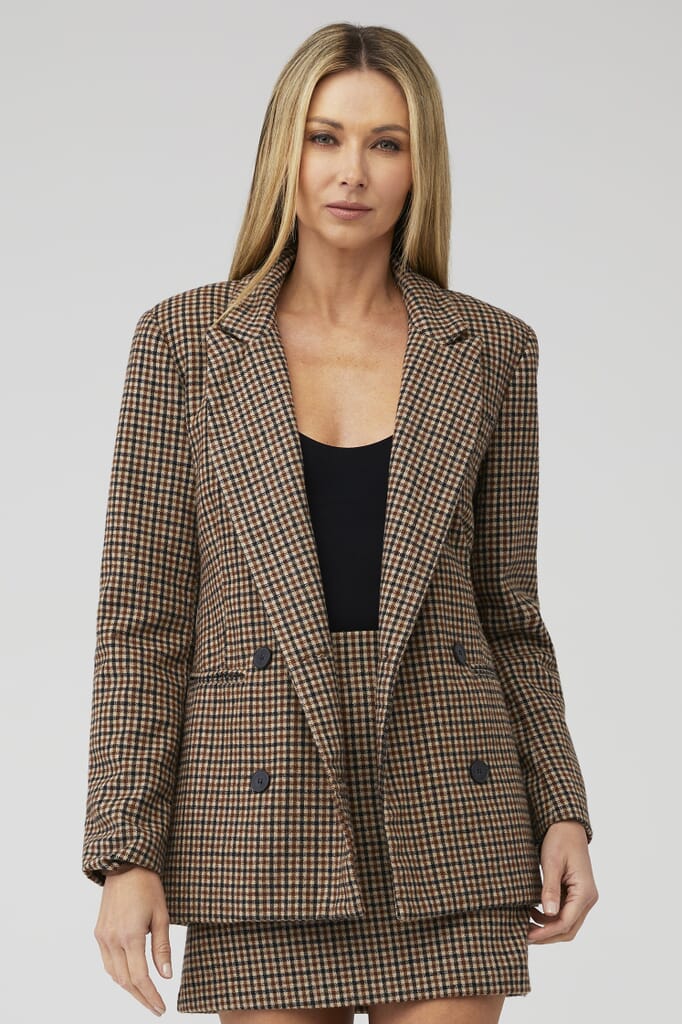 ASTR Brina Blazer in Brown Black FashionPass