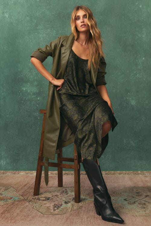 For Love & Lemons | Casey Maxi Dress in Green| FashionPass