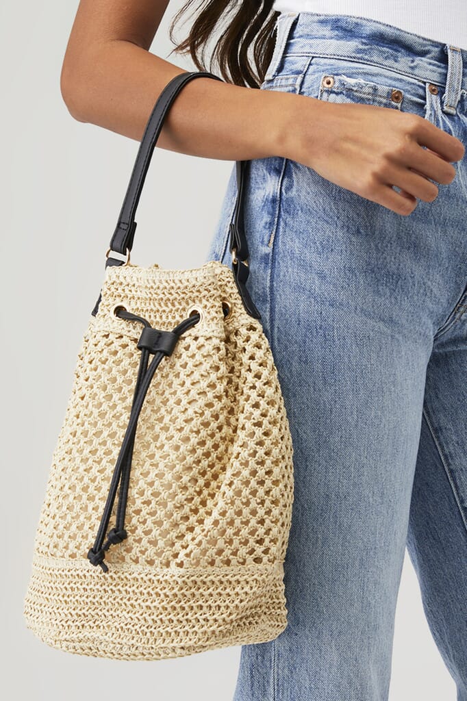 L*Space Women's Azalea Raffia Shoulder Bag With Cowrie Shells - Summer Woven Handbag