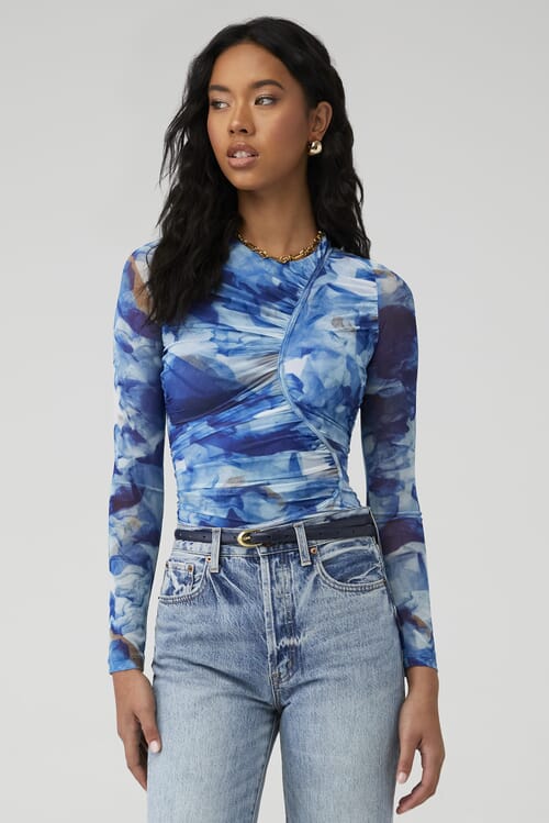 Tie dye bardot discount top