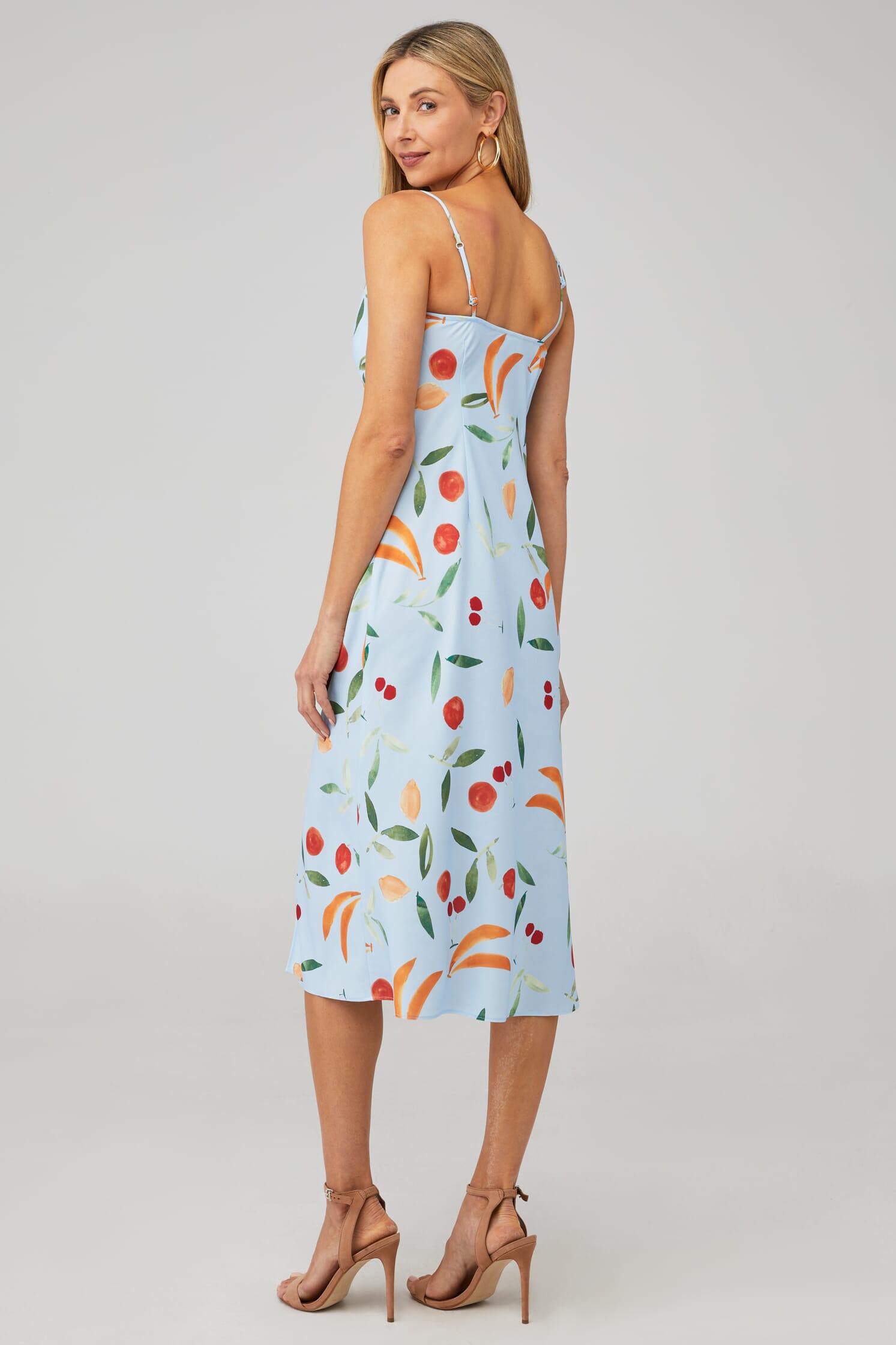 Finders Keepers Calypso Midi Dress in Blue Fruitbowl