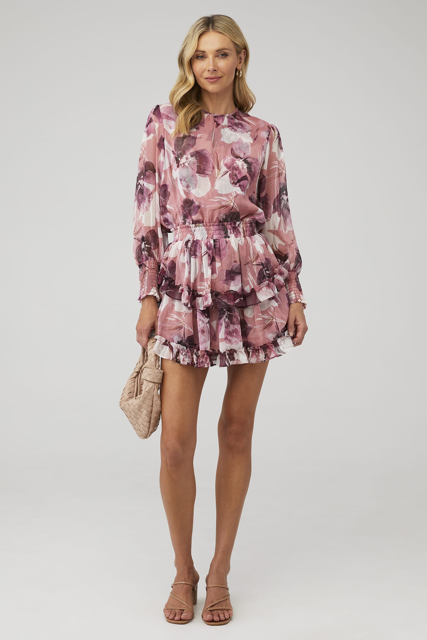 open lace back dress Misa Los Angeles Pink Floral Maxi Dress, L – Second Serve Resale main image 1