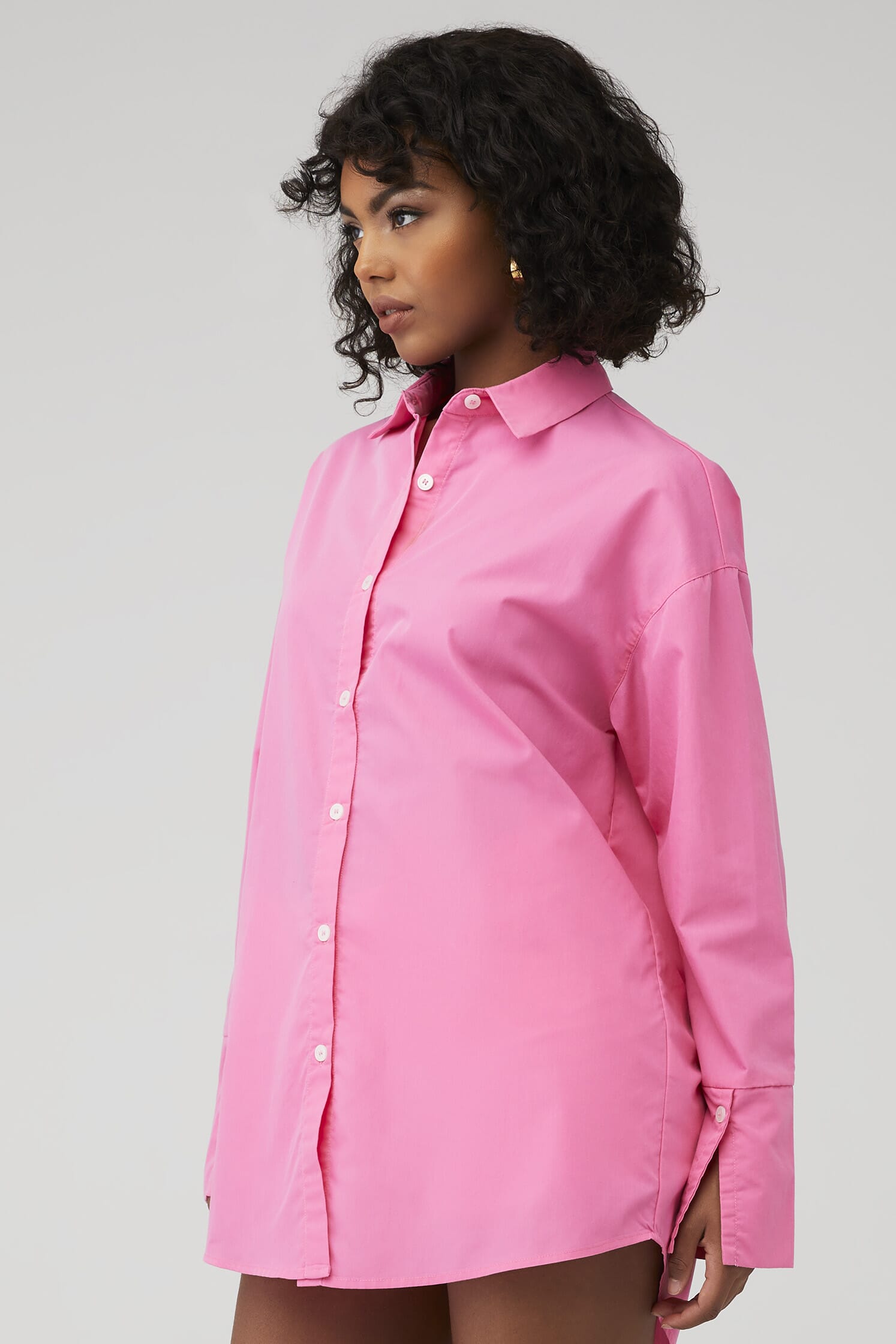 4th & Reckless Capri Oversized Longline Shirt in Pink FashionPass