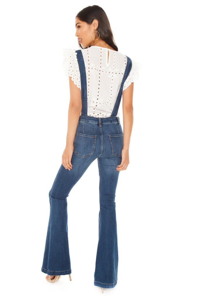 Free People | Carly Flare Overall in Blue| FashionPass