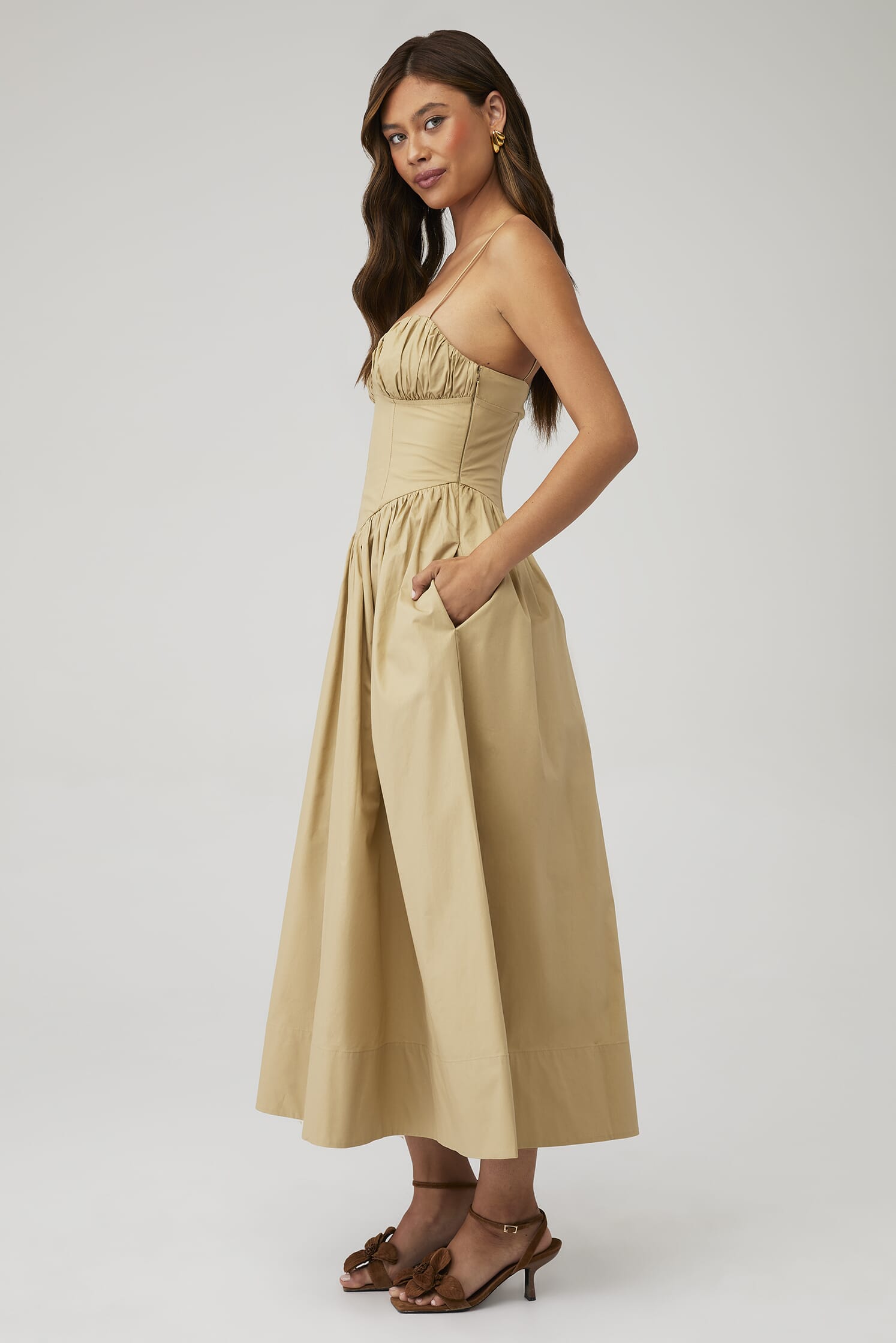 Ronny Kobo | Carmine Dress in Sand| FashionPass