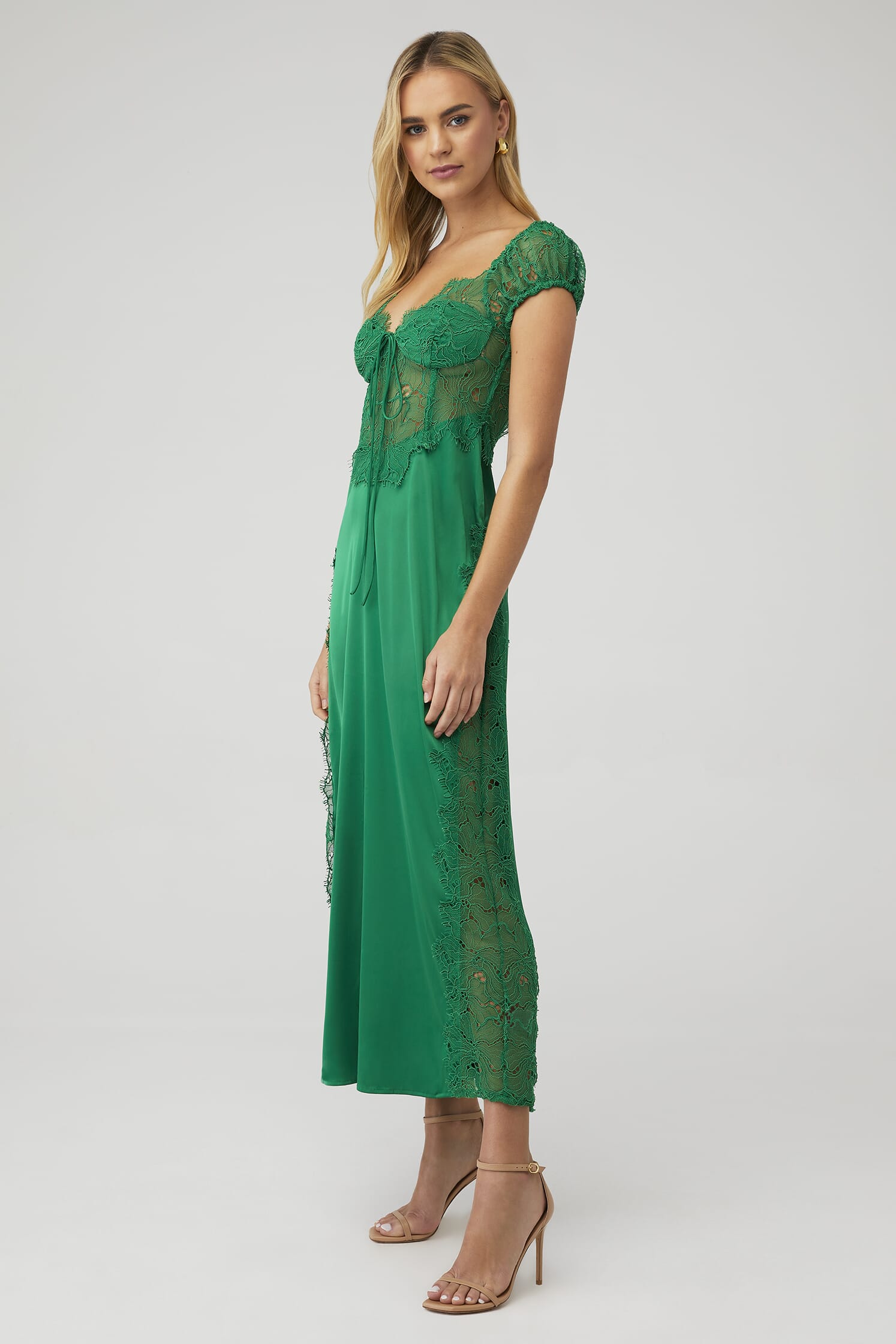 For Love & Lemons | Casey Maxi Dress in Green| FashionPass