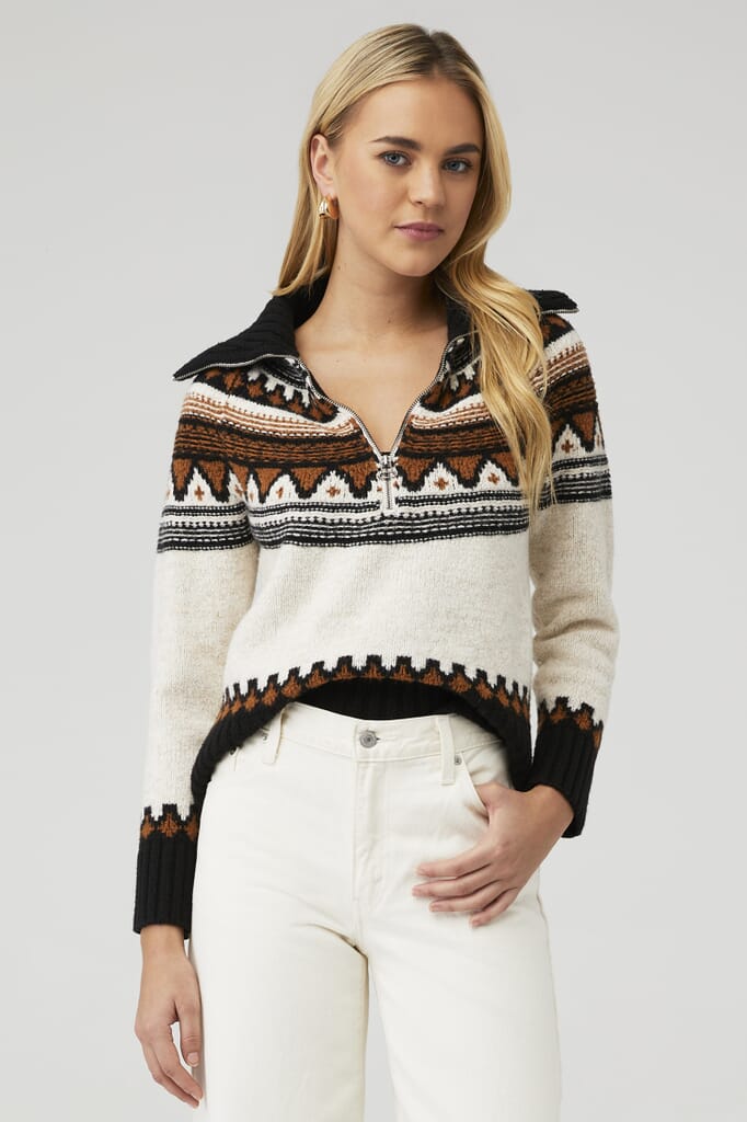 Show Me Your Mumu Women's Sun Valley Pullover, White with Faux