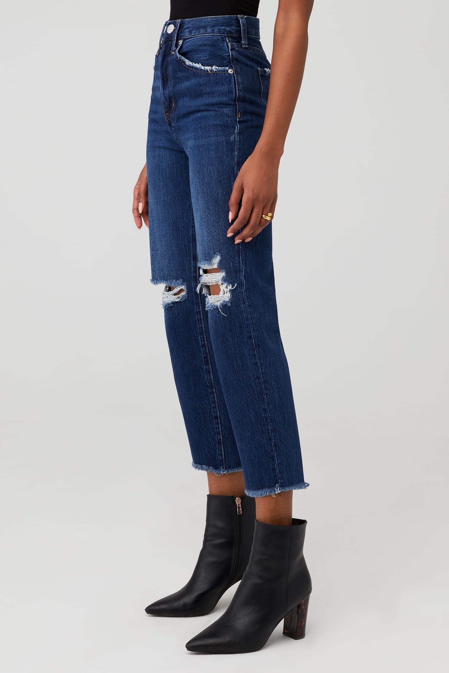 Levi's® 724 High Rise Destructed Cropped Straight Jeans