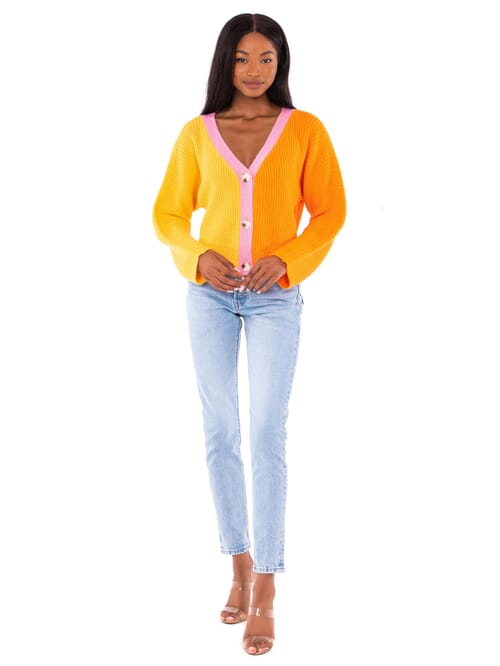 colorblocked cardigan