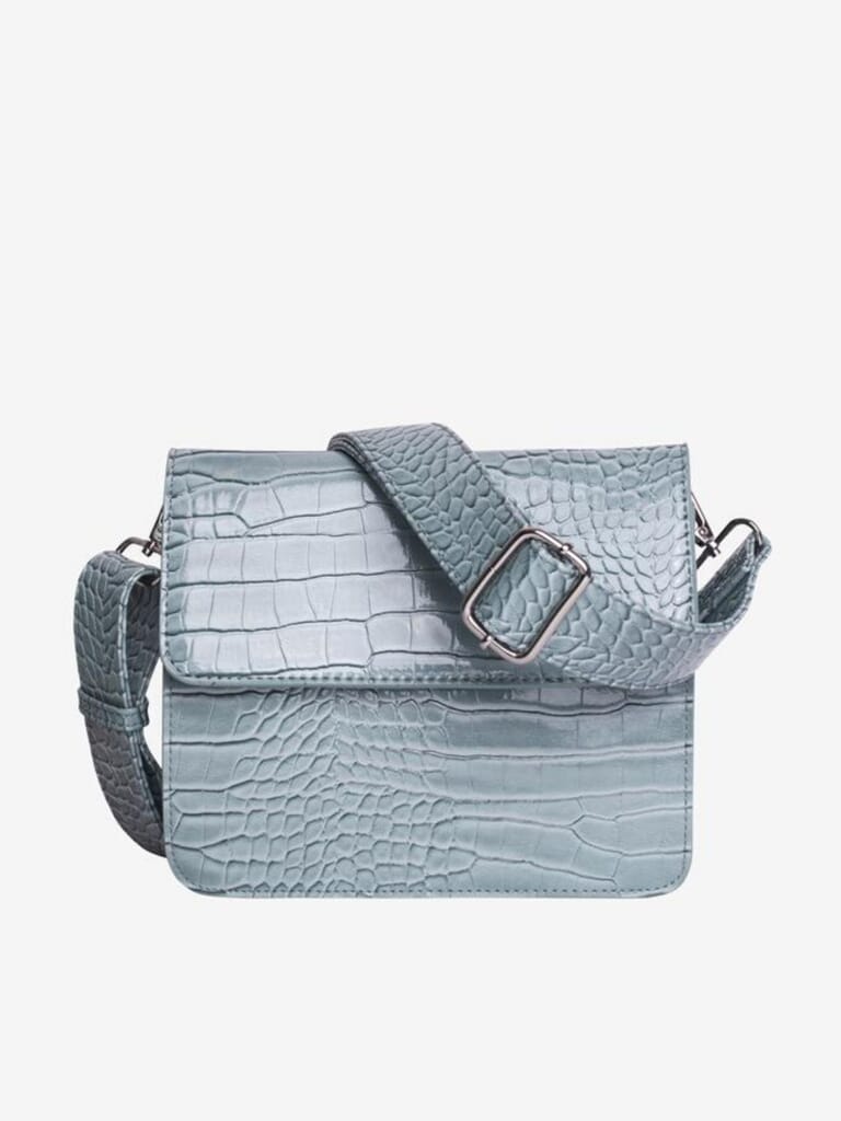 HVISK | Cayman Shiny Strap Bag in Baby Blue| FashionPass