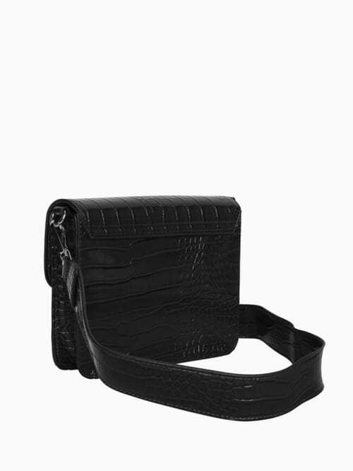 HVISK Cayman Shiny Strap Bag in Black FashionPass