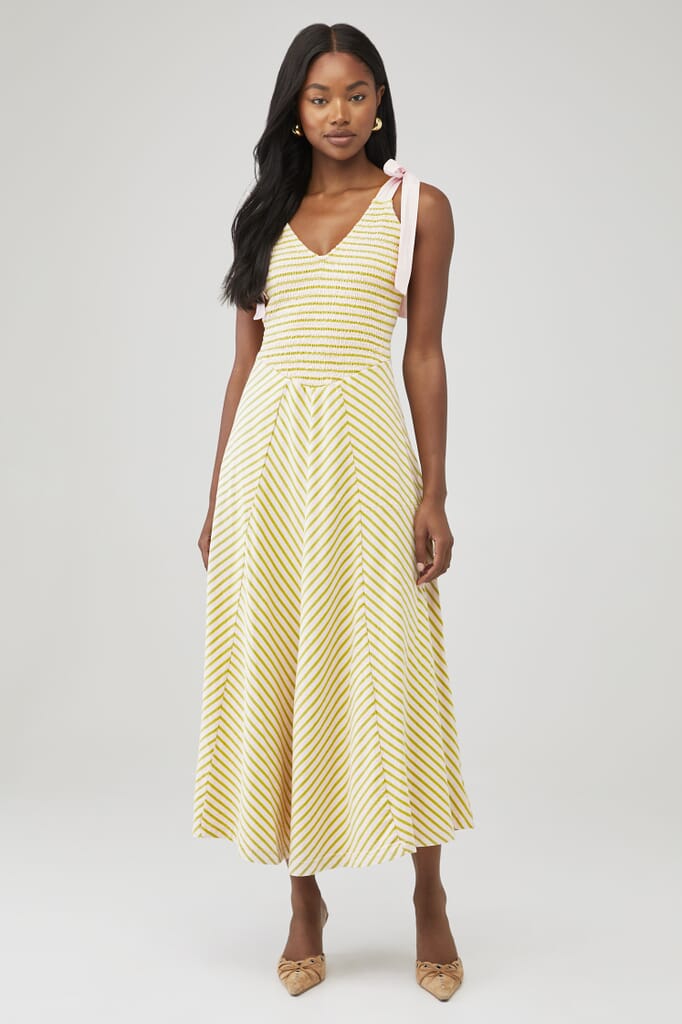 knee length dresses for ladies Alani Dress-White main image 1