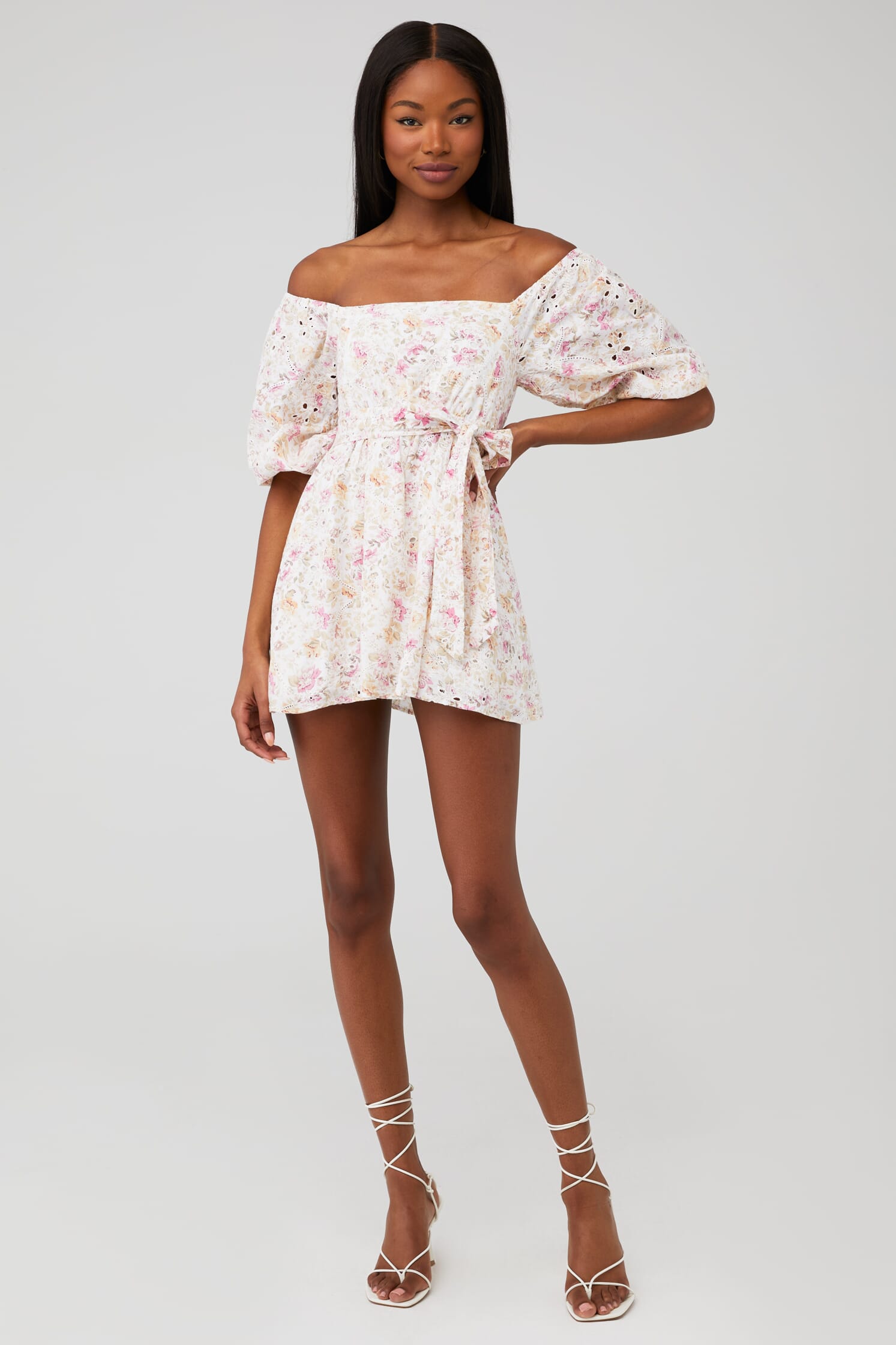 MINKPINK | Cecile Off Shoulder Mini Dress in Multi| FashionPass