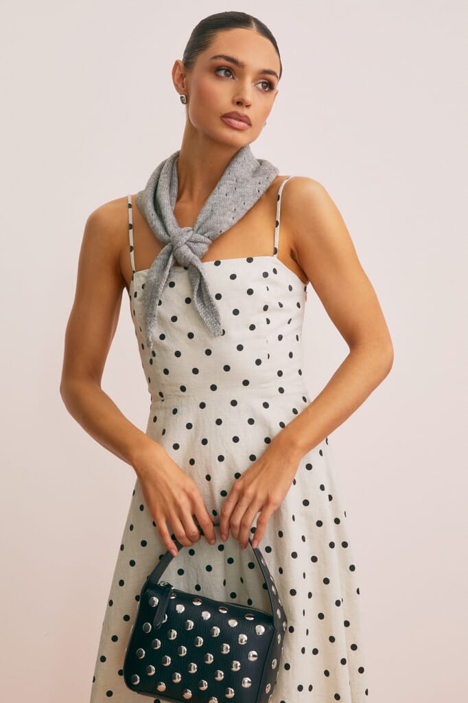 EN SAISON | X Fashionpass Alani Midi Dress in Natural Black Polka Dot|  FashionPass