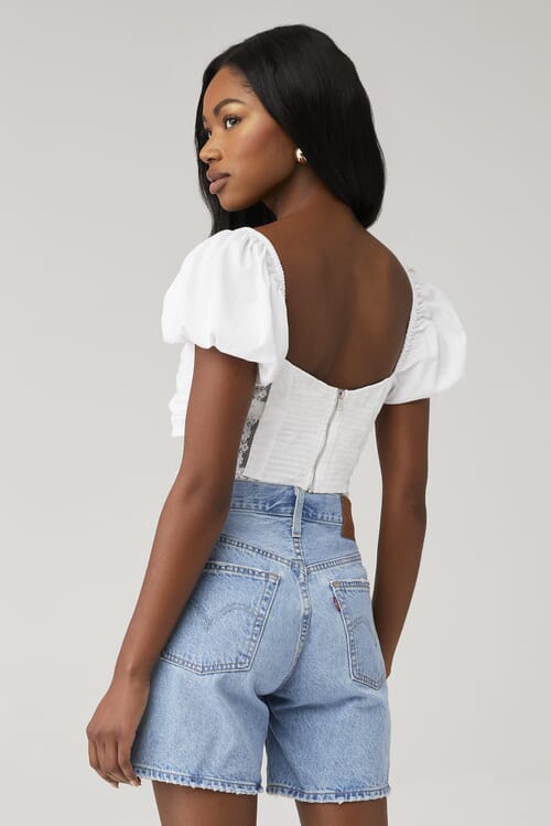 【関税&送料込】For Love & Lemons Top White For Love & Lemons Nelly Top in White | REVOLVE