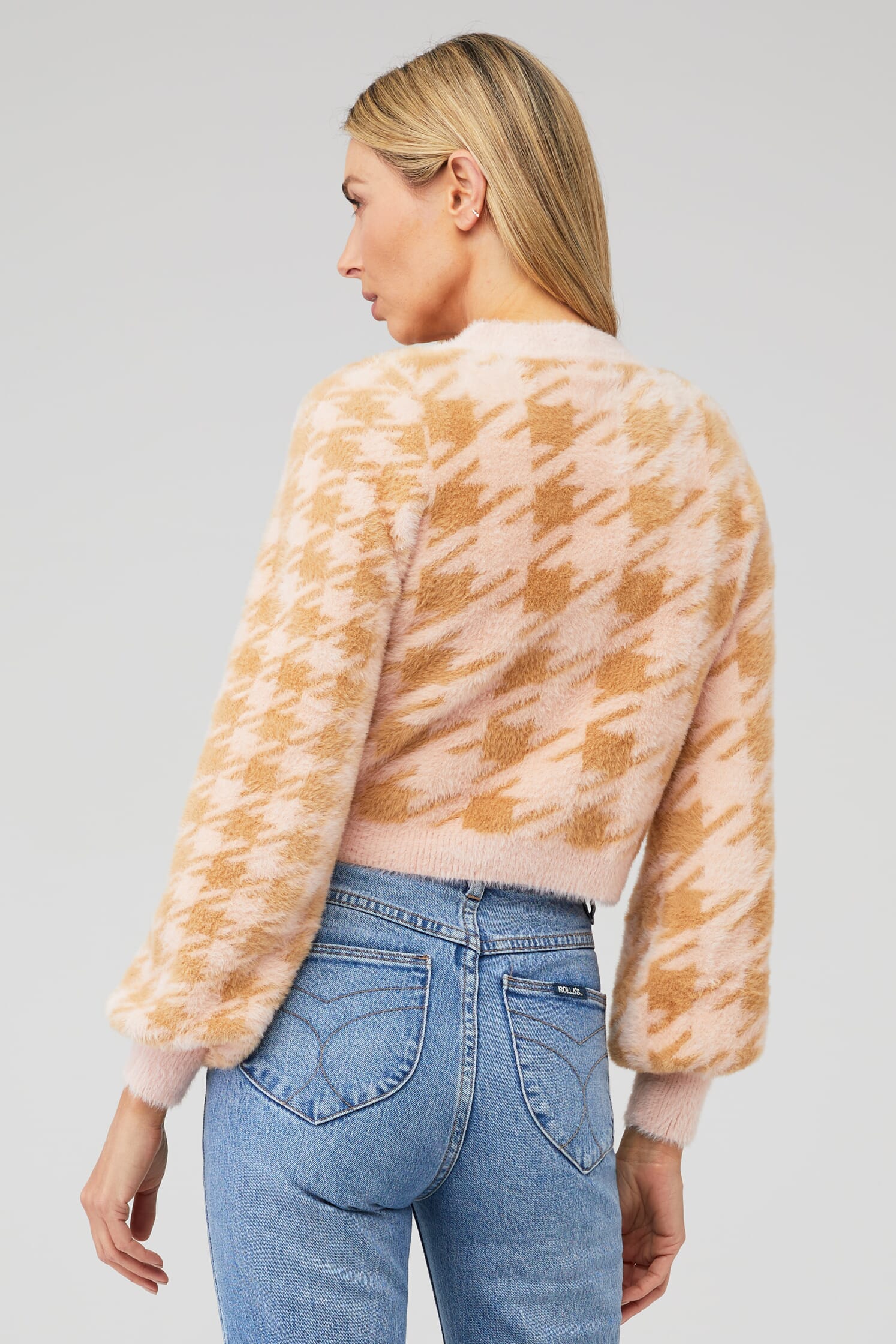 For Love & Lemons, Amelia Crop Sweater in Brown