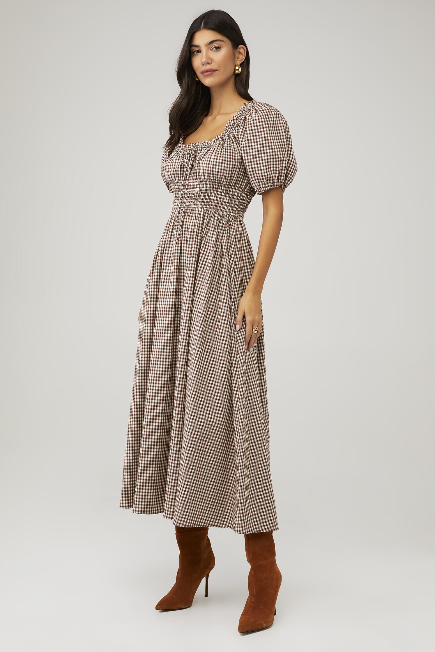knee length dresses for ladies Alvarez Sara Midi Dress Dark Brown / S main image 0