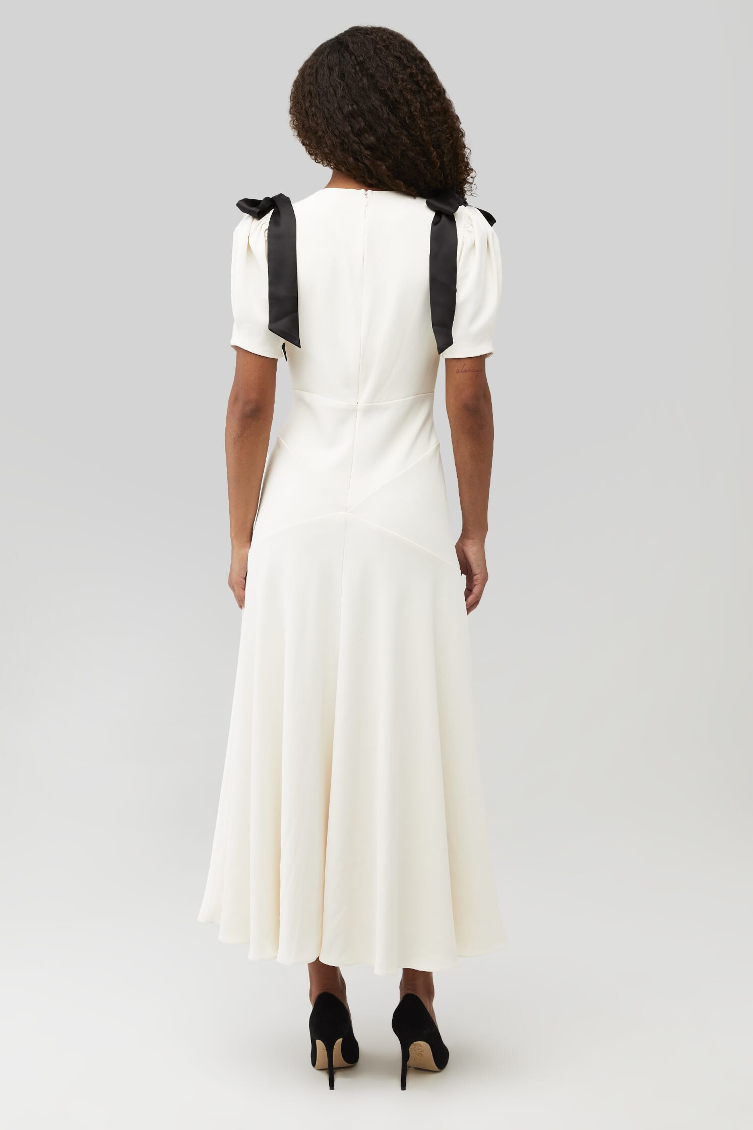 knee length dresses for ladies Tiered Midi Dress with Sleeves - Paige