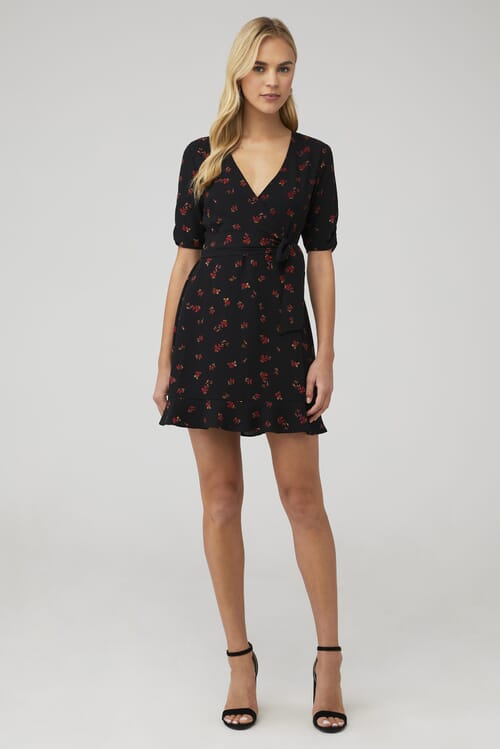 Black Cherry Wrap Dress