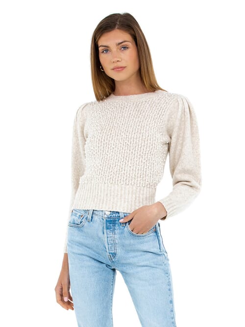 Line and dot jasper fringe cheap sweater