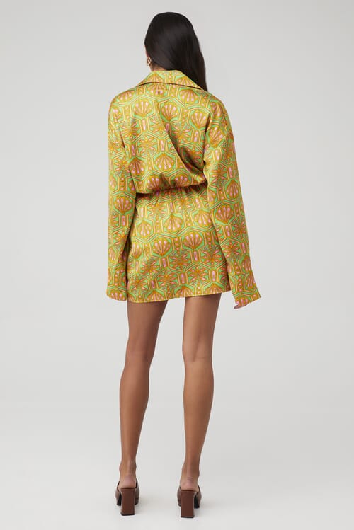 Show Me Your Mumu | Clara Collared Mini Dress in Palm Deco| FashionPass